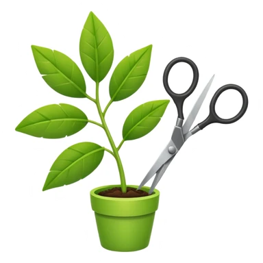 scissors cutting plant sticker