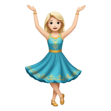 Happy girl dancing full body sticker