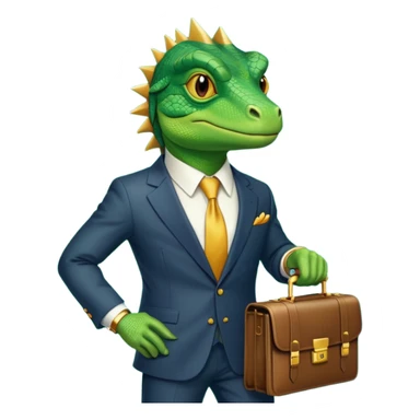rich capitalist lizard king sticker