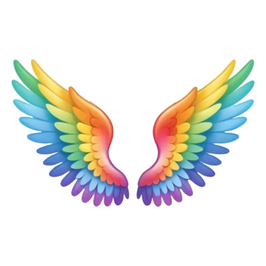 Simple tiny rainbow angel wings. Simple cute small left and right rainbow angel wings. Only wings. sticker