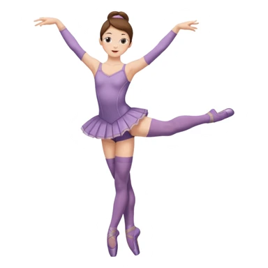 Ballet dancer in over the knee socks, leotard and long brown hair sticker