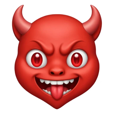 Devil's face? With heart-shaped eyes. An open, drooling mouth. style amoureux  sticker