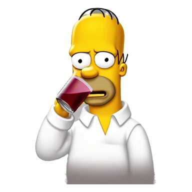 Homer simpson boit une bouteille de sirop de grenadine sticker