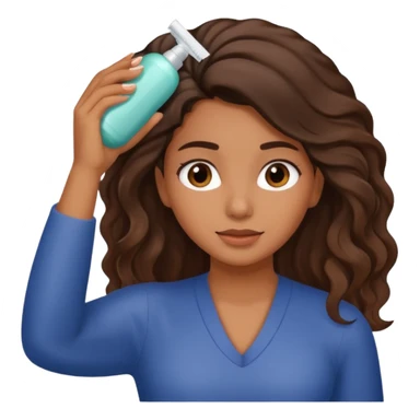 Latina girl applying conditioner to her hair sticker