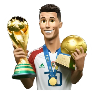 cristiano ronaldo gagne la coupe du monde sticker
