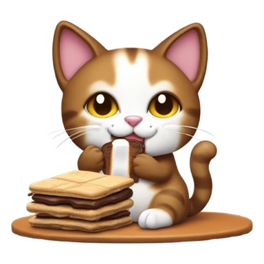 cat eating smores  sticker