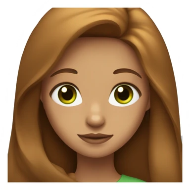 Girl with long brown haur with green eyes sticker