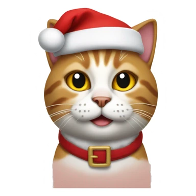 cat dressed as santa claus sticker