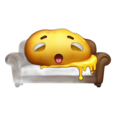 potato melting into a couch sticker