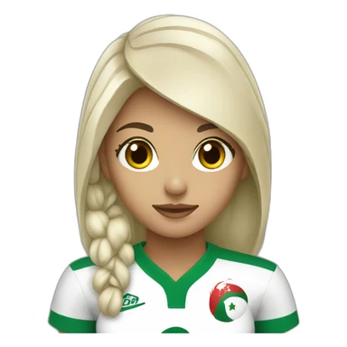 Woman with Algeria jersey sticker