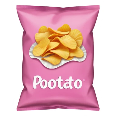 Pink bag of potato chips sticker