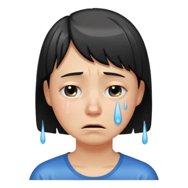 sad crying because new cuthair sticker