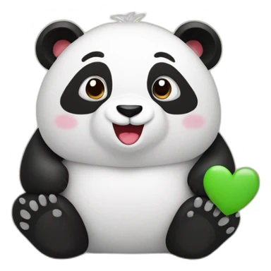 un panda avec un coeur sticker