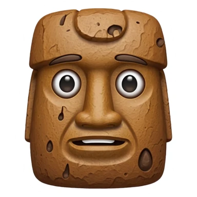 Poop with moai face sticker
