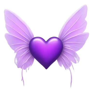 Purple Heart with fairy wings sticker