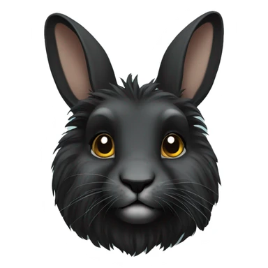 Black lionhead rabbit sticker