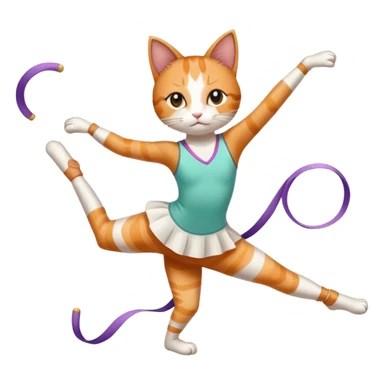 rhythmic gymnastics cat sticker