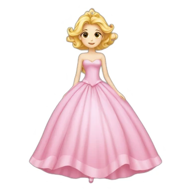 Princess pink dress cute and flower on here dress sticker