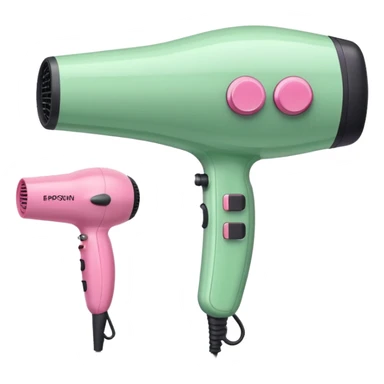 light green and pink hairdryer and straightener sticker