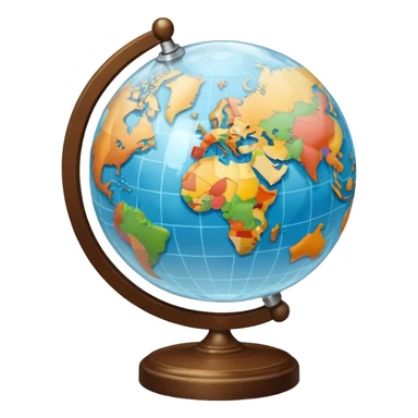 globe with letters A, Б, 文, حرف around it sticker