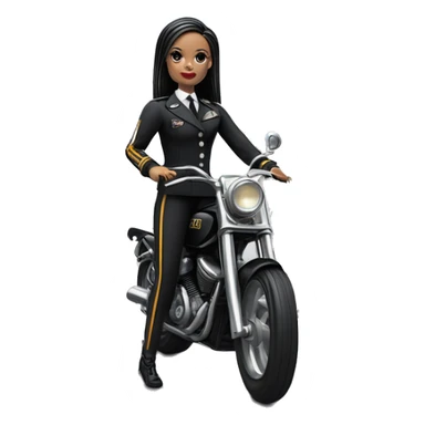Jeffery New York Lingerie Barbie, Wednesday Addams from academy in vertically-striped dark-gray and black officer’s uniform. Leaning back at the hips, riding a wheelie on a hot rod bike sticker