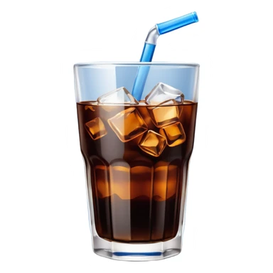 simplistic emoji of a glass of Pepsi with ice, minimal details, bold colors, no text sticker