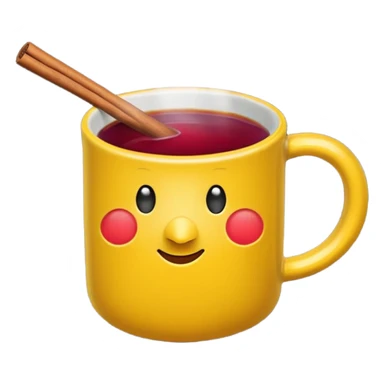 a yellow mug with steaming mulled wine without face

 sticker
