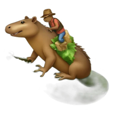 Capibara riding a crocodile  sticker