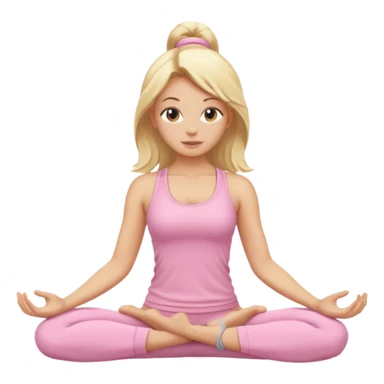blonde yoga girl light pink clothes n sticker