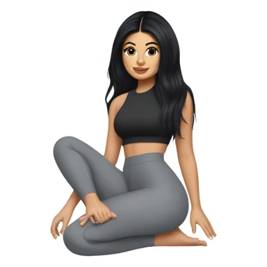 Kylie Jenner in yoga pants sitting on her heels sticker