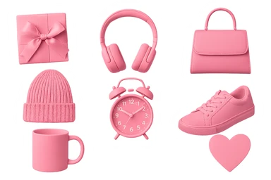 pink objects, no background sticker