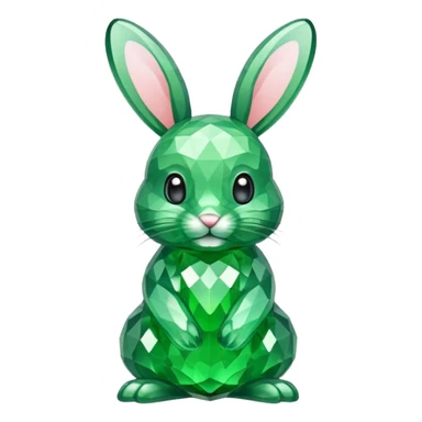 bunny made of green crystals sticker