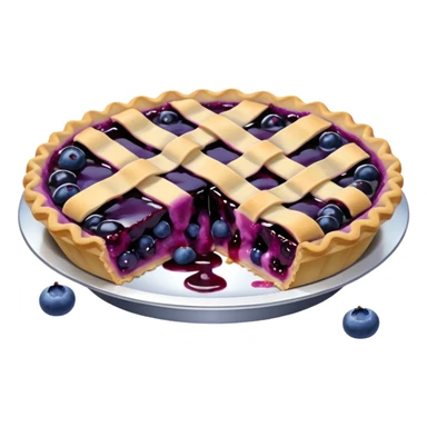 Make an emoji of a blueberry pie (small) that's broken off a bit so you can see the blueberry jam sticker