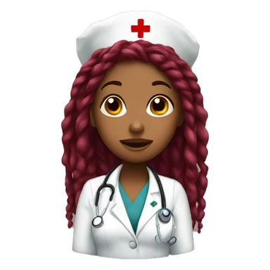 Brown skin girl  nurse with  burgundy dreadlocks blowing kisses sticker