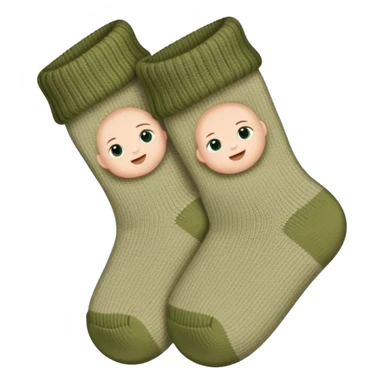 newborn baby socks khaki green  sticker