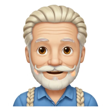very old, white bearded and white mustached, braided, earringed sticker