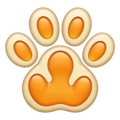 a very light pale pastel yellowy orange pawprint sticker