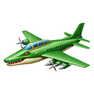 Un avión de guerra con cabeza de cocodrilo sticker