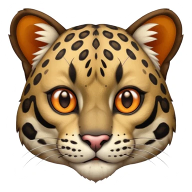A clouded leopard face emoji sticker