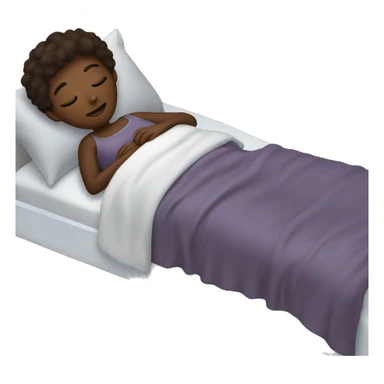 Dark brown skin with dark brown hair and brown eyes sleeping on a bed sticker