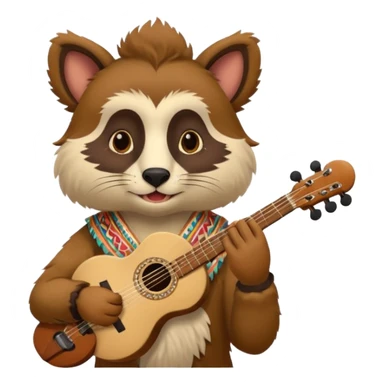 un animal péruvien qui joue de la musique sticker