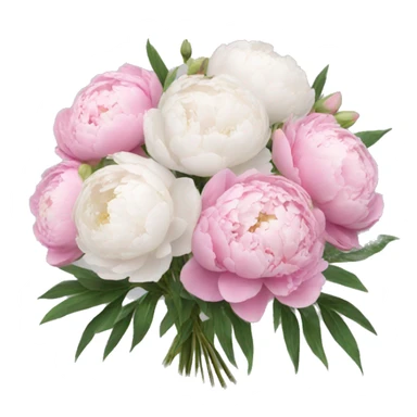 Pink and white peonies bouquet  sticker