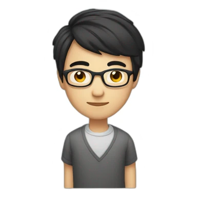 man-glasses-shortblackhair-teacher-kind-strict-Chinese-smalleyes sticker