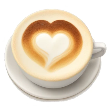 Cup of cappuccino with a heart on cream sticker