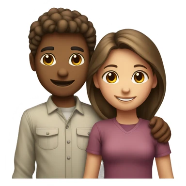 An emoji of a brother and sister standing side by side, smiling warmly to represent their close sibling bond sticker