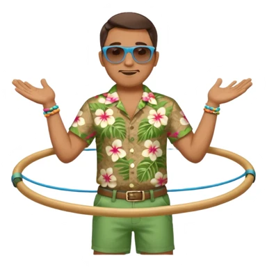 man Hula hoopin hands on hip sticker