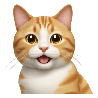 Realistic cat saying hello while making biscuits  sticker