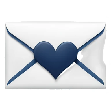 An envelope with a little navy heart  sticker