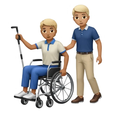 a golfer knocking someone off of their wheelchair sticker