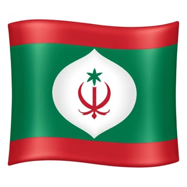 square iranian flag green white and red, green on top  whiite in middle red at the bottom sticker